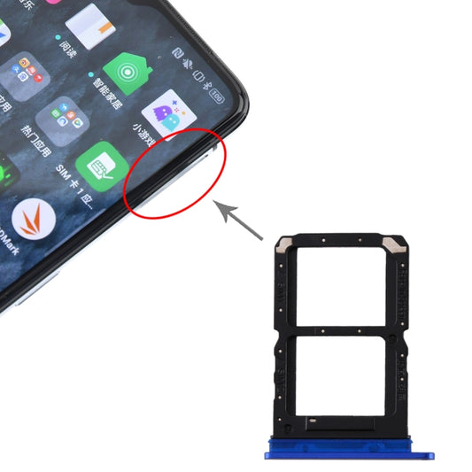 For Realme X2 Pro SIM Card Tray + SIM Card Tray (Blue) - Card Tray by buy2fix | Online Shopping UK | buy2fix