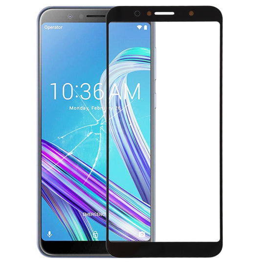 Lentille extérieure en verre de l'écran avant pour Asus Zenfone Max Pro (M1) ZB601KL / ZB602KL X00TD (noir)