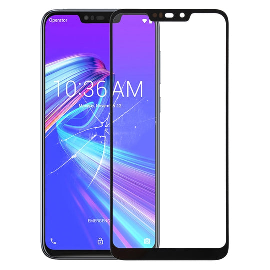 Lentille extérieure en verre de l'écran avant pour Asus Zenfone Max (M2) ZB633KL / ZB632KL X01AD (noir)