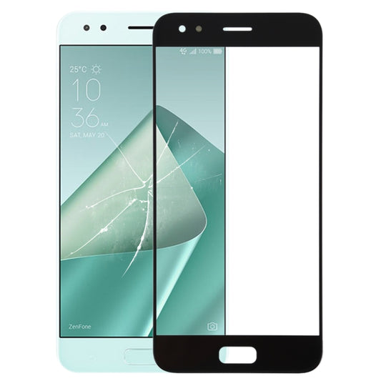 Lentille extérieure en verre de l'écran avant pour Asus ZenFone 4 ZE554KL / Z01KD (noir)