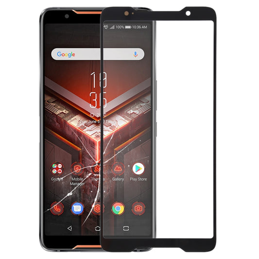 Front Screen Outer Glass Lens for Asus ROG Phone / ZS600KL (Black) - Outer Glass Lens by buy2fix | Online Shopping UK | buy2fix