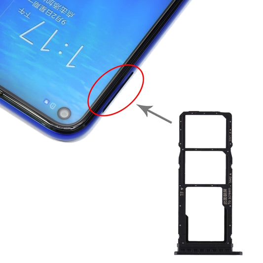 SIM Card Tray + SIM Card Tray + Micro SD Card Tray for Huawei Honor Play 3 (Black) - Card Tray by buy2fix | Online Shopping UK | buy2fix