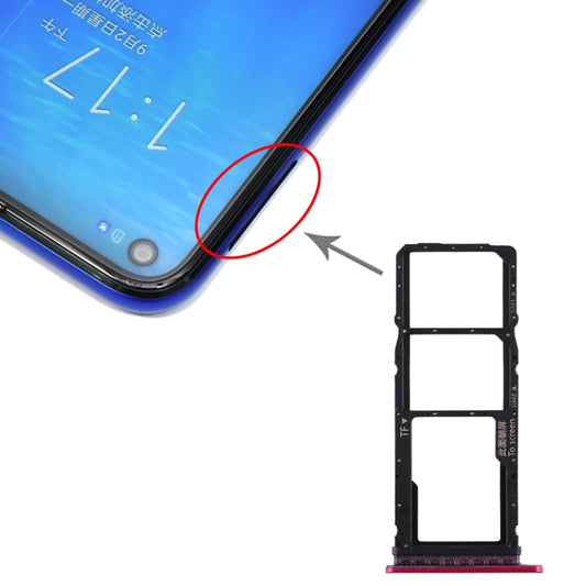 SIM Card Tray + SIM Card Tray + Micro SD Card Tray for Huawei Honor Play 3 (Red) - Card Tray by buy2fix | Online Shopping UK | buy2fix