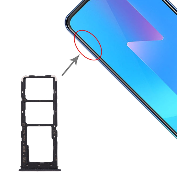 For Vivo U3x / U10 SIM Card Tray + SIM Card Tray + Micro SD Card Tray (Black) - Card Tray by buy2fix | Online Shopping UK | buy2fix