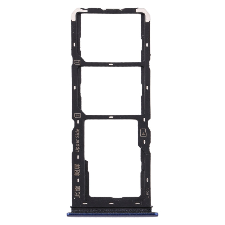 For Vivo U3x / U10 SIM Card Tray + SIM Card Tray + Micro SD Card Tray (Blue) - Card Tray by buy2fix | Online Shopping UK | buy2fix