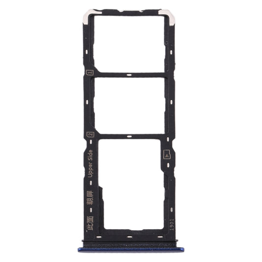 For Vivo U3x / U10 SIM Card Tray + SIM Card Tray + Micro SD Card Tray (Blue) - Card Tray by buy2fix | Online Shopping UK | buy2fix