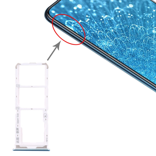 SIM-Kartenfach + SIM-Kartenfach + Micro-SD-Kartenfach für Vivo Y7s (Blau)