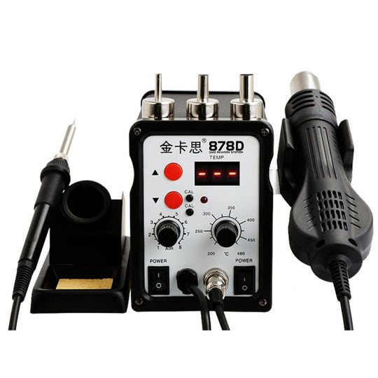 Kaisi 878D Station de soudage avec pistolet thermique à affichage numérique LCD 2 en 1 700 W pour station de soudure de reprise BGA, équipement de soudage pour pistolet à air chaud, prise américaine