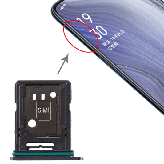 For OPPO Reno 10x zoom SIM Card Tray + SIM Card Tray / Micro SD Card Tray (Black) - Card Tray by buy2fix | Online Shopping UK | buy2fix