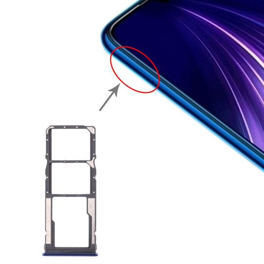 SIM Card Tray + SIM Card Tray + Micro SD Card Tray for Xiaomi Redmi Note 8 (Blue)