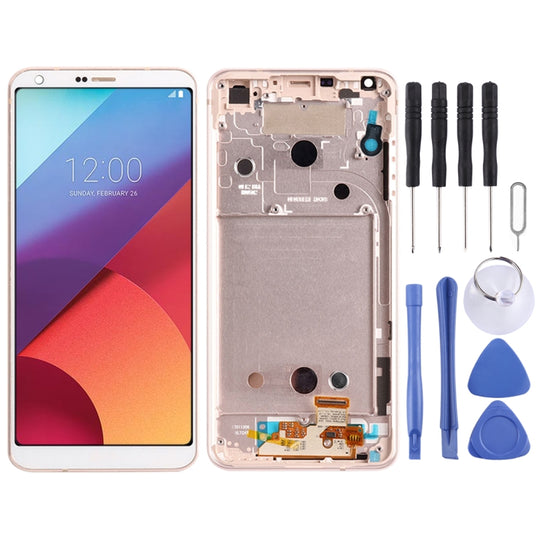 Écran LCD et numériseur complet avec cadre pour LG G6/H870/H870DS/H872/LS993/VS998/US997 (or)