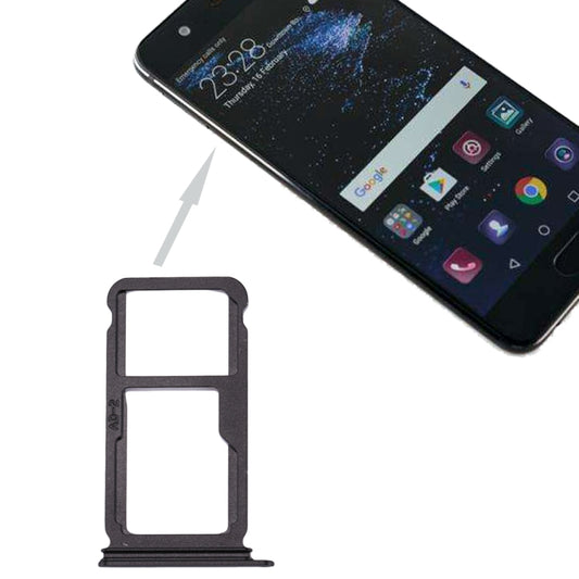 For Huawei P10 Plus SIM Card Tray & SIM / Micro SD Card Tray(Black) - Card Socket by buy2fix | Online Shopping UK | buy2fix