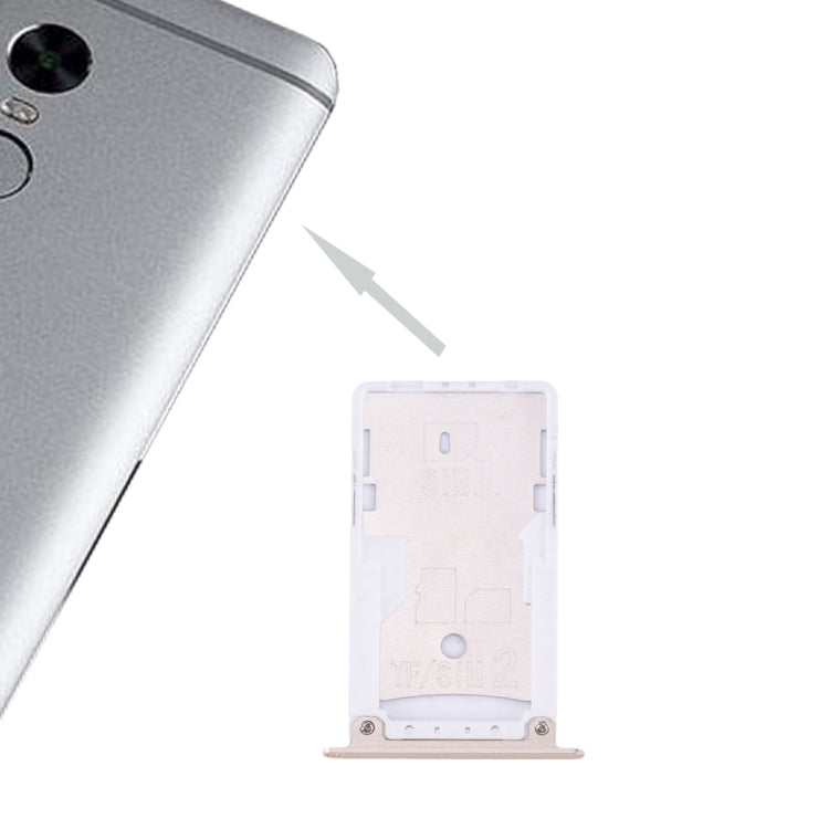 For Xiaomi Redmi Note 4X SIM & SIM / TF Card Tray(Gold) - Card Tray by buy2fix | Online Shopping UK | buy2fix