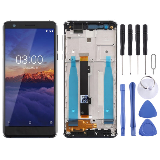 TFT LCD Screen for Nokia 3.1 TA-1049 TA-1057 TA-1063 TA-1070 Digitizer Full Assembly with Frame & Side Keys (Black) - LCD Screen by buy2fix | Online Shopping UK | buy2fix