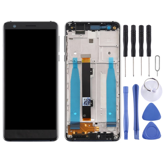 TFT LCD Screen for Nokia 3.1 TA-1049 TA-1057 TA-1063 TA-1070 Digitizer Full Assembly with Frame & Side Keys (Black) - LCD Screen by buy2fix | Online Shopping UK | buy2fix