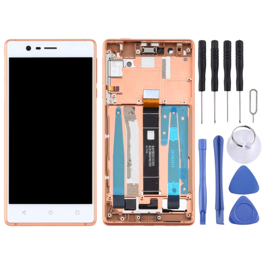 TFT LCD Screen for Nokia 3 TA-1032 Digitizer Full Assembly with Frame & Side Keys (Gold) - LCD Screen by buy2fix | Online Shopping UK | buy2fix