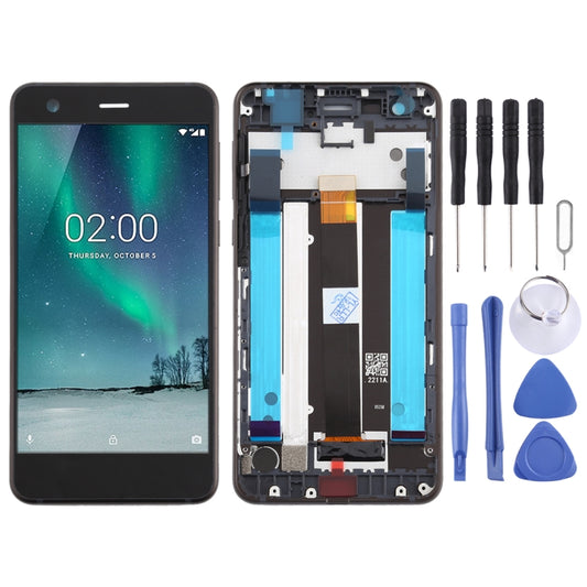 TFT LCD Screen for Nokia 2 N2 TA-1007 TA-1029 TA-1023 TA-1035 TA-1011 Digitizer Full Assembly with Frame & Side Keys (Black) - LCD Screen by buy2fix | Online Shopping UK | buy2fix