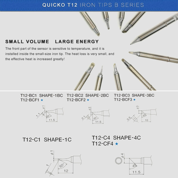 QUICKO T12-BC1.5 Lead-free Soldering Iron Tip - Soldering Iron Tip by Quicko | Online Shopping UK | buy2fix