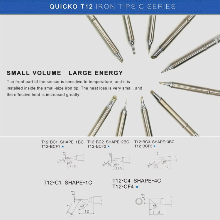 QUICKO T12-CF4 Lead-free Soldering Iron Tip - Soldering Iron Tip by Quicko | Online Shopping UK | buy2fix