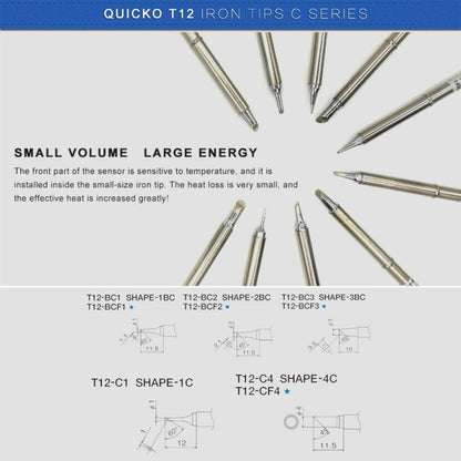 QUICKO T12-CF4 Lead-free Soldering Iron Tip - Soldering Iron Tip by Quicko | Online Shopping UK | buy2fix