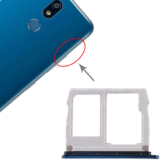 SIM Card Tray + Micro SD Card Tray for LG K40 / K12 Plus / X4 (2019) / X420EM / X420BMW / X420HM / X420 / X420N (Blue) - For LG by buy2fix | Online Shopping UK | buy2fix