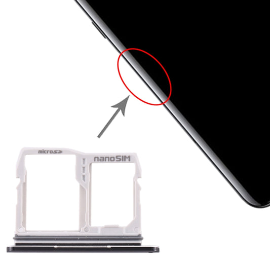 SIM Card Tray + Micro SD Card Tray for LG V50 ThinQ 5G(Black) - For LG by buy2fix | Online Shopping UK | buy2fix