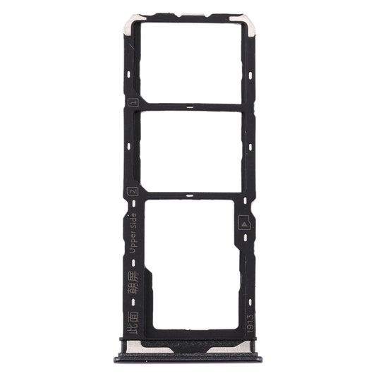 For Vivo Y7s SIM Card Tray + SIM Card Tray + Micro SD Card Tray (Black) - Card Tray by buy2fix | Online Shopping UK | buy2fix