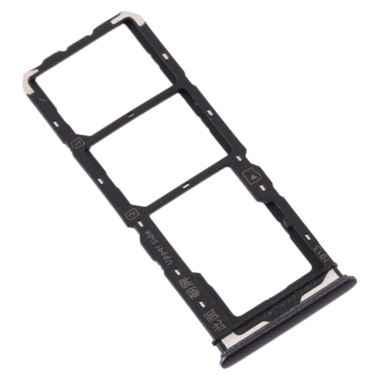 For Vivo Y7s SIM Card Tray + SIM Card Tray + Micro SD Card Tray (Black) - Card Tray by buy2fix | Online Shopping UK | buy2fix