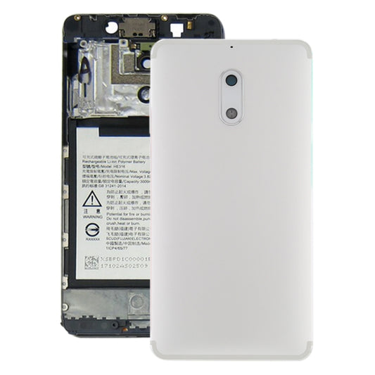 Battery Back Cover with Camera Lens & Side Keys for Nokia 6 TA-1000 TA-1003 TA-1021 TA-1025 TA-1033 TA-1039(White) - Back Cover by buy2fix | Online Shopping UK | buy2fix