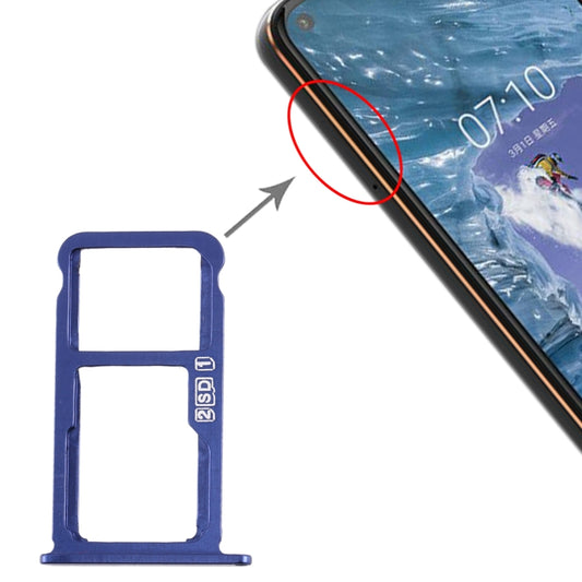 SIM Card Tray + SIM Card Tray / Micro SD Card Tray for Nokia  X7 / 8.1 / 7.1 Plus / TA-1131(Blue) - Card Tray by buy2fix | Online Shopping UK | buy2fix