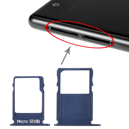 Plateau de carte SIM + plateau de carte Micro SD pour Nokia 3 TA-1020 TA-1028 TA-1032 TA-1038 (bleu)