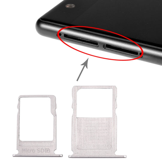 Plateau de carte SIM + plateau de carte Micro SD pour Nokia 3 TA-1020 TA-1028 TA-1032 TA-1038 (argent)