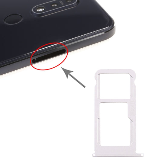 SIM Card Tray + SIM Card Tray / Micro SD Card Tray for Nokia 7.1 / TA-1100 TA-1096 TA-1095 TA-1085 TA-1097 (Silver) - Card Tray by buy2fix | Online Shopping UK | buy2fix