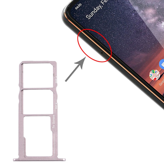 Plateau pour carte SIM + plateau pour carte SIM + plateau pour carte Micro SD pour Nokia 3.2 TA-1156 TA-1159 TA-1164 (argent)
