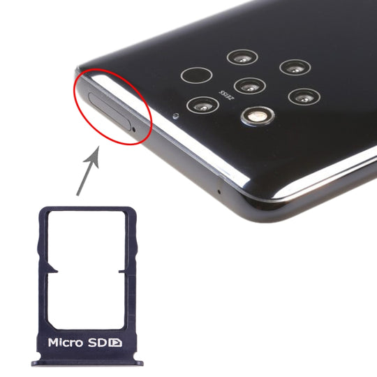 Plateau de carte SIM + plateau de carte Micro SD pour Nokia 9 PureView (bleu)