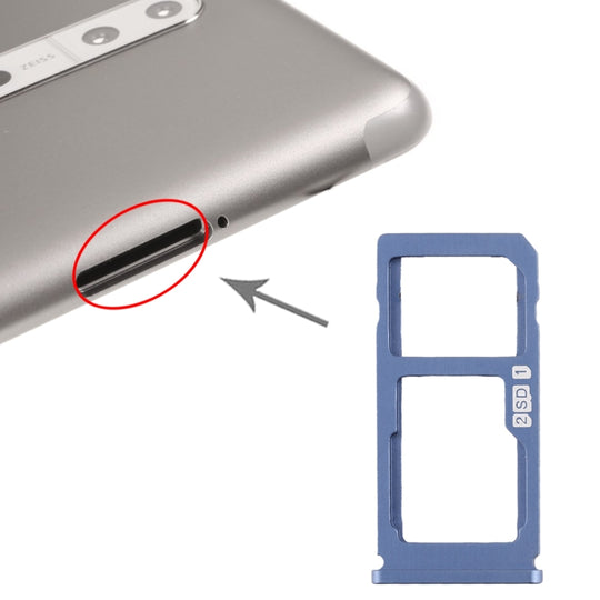 Plateau pour carte SIM + plateau pour carte SIM / plateau pour carte Micro SD pour Nokia 8 / N8 TA-1012 TA-1004 TA-1052 (bleu)