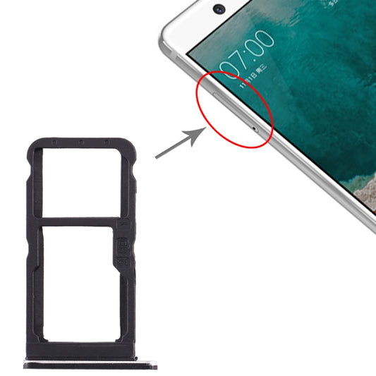 SIM Card Tray + SIM Card Tray / Micro SD Card Tray for Nokia 7 TA-1041 (Black) - Card Tray by buy2fix | Online Shopping UK | buy2fix