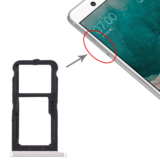 Tiroir pour carte SIM + Tiroir pour carte SIM / Tiroir pour carte Micro SD pour Nokia 7 TA-1041 (Blanc)