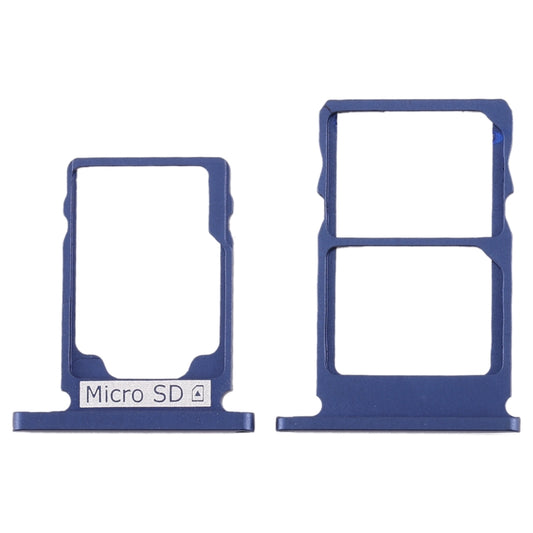 SIM Card Tray + SIM Card Tray + Micro SD Card Tray for Nokia 5.1 TA-1075 (Blue) - Card Tray by buy2fix | Online Shopping UK | buy2fix