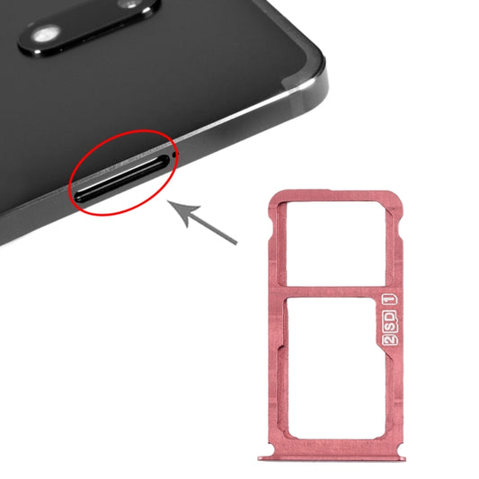 SIM Card Tray + SIM Card Tray / Micro SD Card Tray for Nokia 7 Plus TA-1062 (Purplish Red) - Card Tray by buy2fix | Online Shopping UK | buy2fix