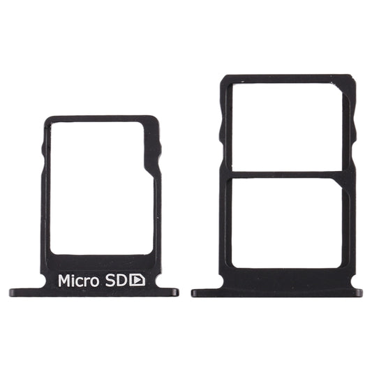 SIM Card Tray + SIM Card Tray + Micro SD Card Tray for Nokia 5 / N5 TA-1024 TA-1027 TA-1044 TA-1053 (Black) - Card Tray by buy2fix | Online Shopping UK | buy2fix