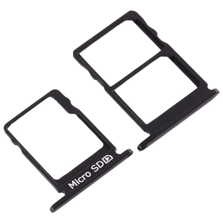 SIM Card Tray + SIM Card Tray + Micro SD Card Tray for Nokia 5 / N5 TA-1024 TA-1027 TA-1044 TA-1053 (Black) - Card Tray by buy2fix | Online Shopping UK | buy2fix