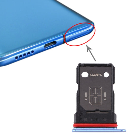 For OnePlus 7T SIM Card Tray + SIM Card Tray (Blue) - Card Tray by buy2fix | Online Shopping UK | buy2fix