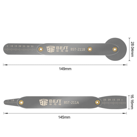 BEST BST-211A/B Universal Mobile Phone Repair Opener Tool Metal Disassemble Crowbar Metal Steel Pry Tool Set - Tool Kits by BEST | Online Shopping UK | buy2fix
