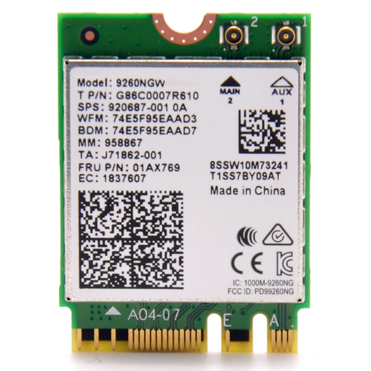 9260NGW Wireless-AC Dual Band 802.11ac 1730Mbps Bluetooth 5.0 WLAN Network Card - Add-on Cards by buy2fix | Online Shopping UK | buy2fix