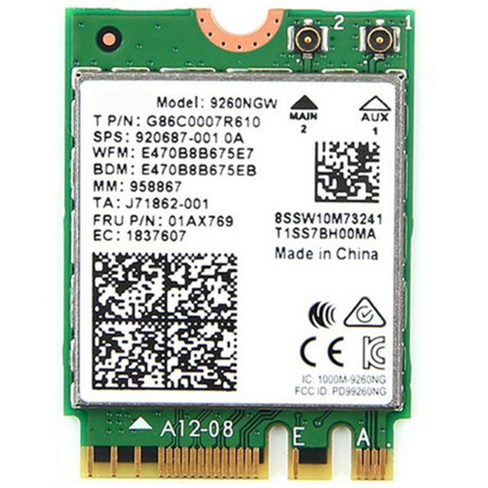 9260NGW Brandneu für Intel Dual Band Wireless-AC 9260AC Bluetooth 5.0 5G 1730 Mbit/s WLAN-Netzwerkkarte PK 8265 / 7260 / 8260