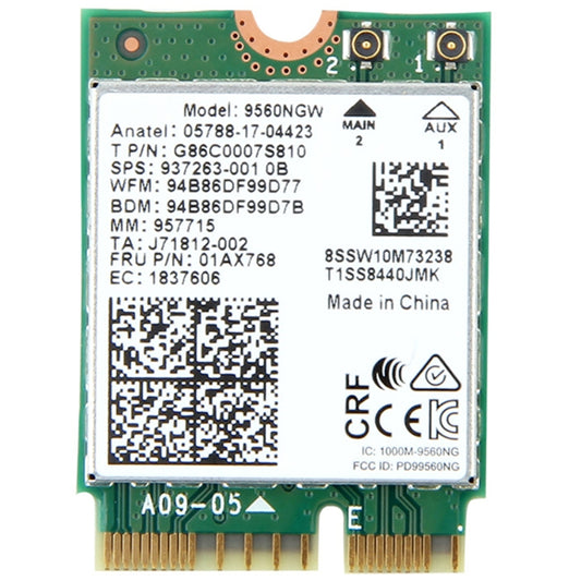 9560NGW Dual Band 1.73Gbps Wireless for Intel 9560ac NGFF Key E Wifi Card 8020.11ac Bluetooth 5.0 Laptop for Windows 10 - Add-on Cards by buy2fix | Online Shopping UK | buy2fix