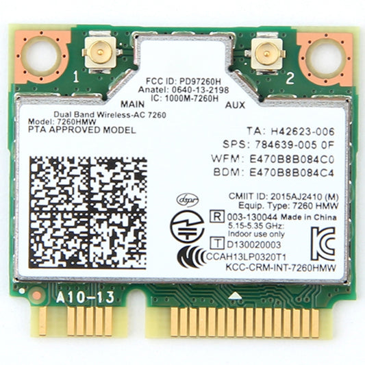 Dual Band Wireless Wifi Card for Intel 7260HMW Mini PCI-E 2.4G / 5Ghz WLAN Bluetooth 4.0 Wifi Card 802.11 ac / a / b / g / n - Add-on Cards by buy2fix | Online Shopping UK | buy2fix
