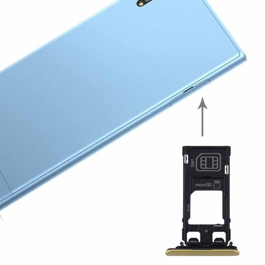 pour Sony Xperia XZs (version double SIM) Plateau pour carte SIM et Micro SD / SIM (Or)