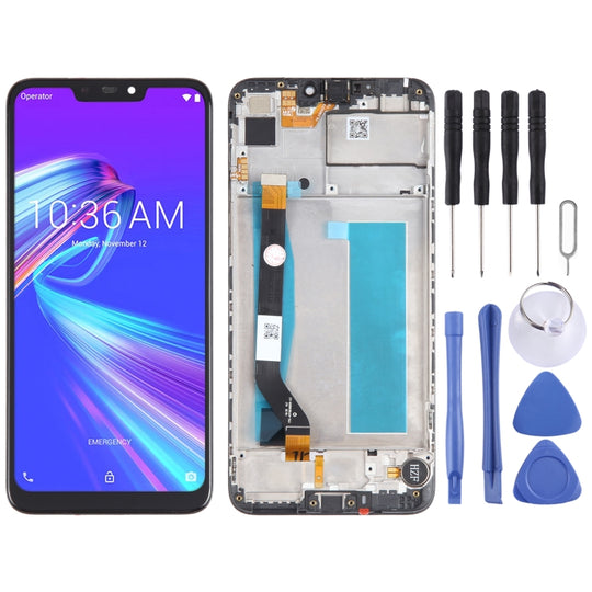 LCD-Bildschirm und Digitizer-Vollmontage mit Rahmen für Asus Zenfone Max M2 ZB633KL / ZB632KL X01AD (Schwarz)